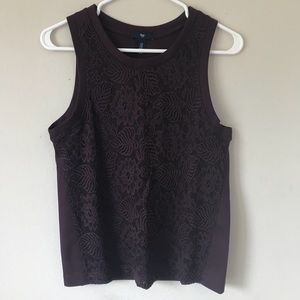 Eggplant lace tank top
